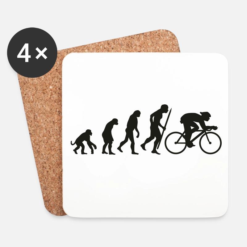 Entwicklung des Radsports - Untersetzer (4er-Set) - Weiß