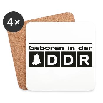 Geboren in der DDR - Untersetzer (4er-Set) - Weiß - Vorne