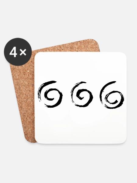 Spirale Spiralen Wirbel Schnörkel - Untersetzer (4er-Set) - Weiß
