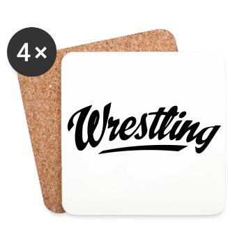 2541614 15360238 wrestling - Dessous de verre (lot de 4) - blanc - Devant