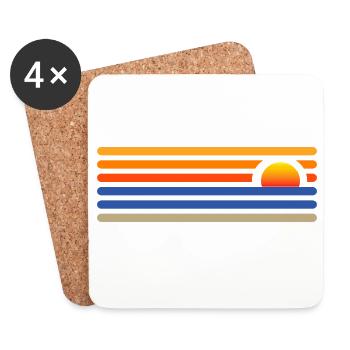 Sunset on the beach - Coasters (set of 4) - white - Front