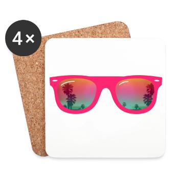 Sunglasses - Sonnenbrille - Untersetzer (4er-Set) - Weiß - Vorne