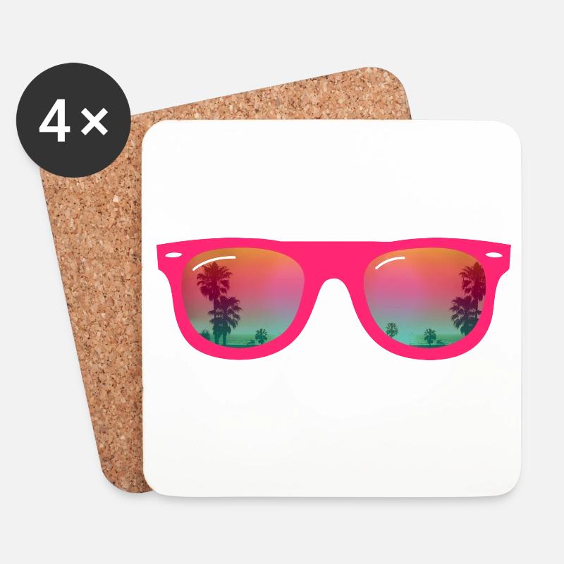Sunglasses - Sonnenbrille - Untersetzer (4er-Set) - Weiß