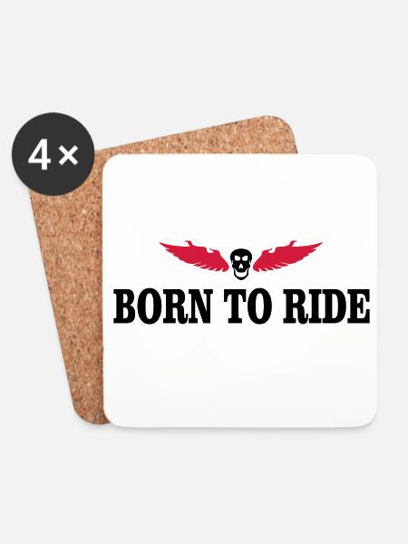 biker - Coasters (set of 4) - white