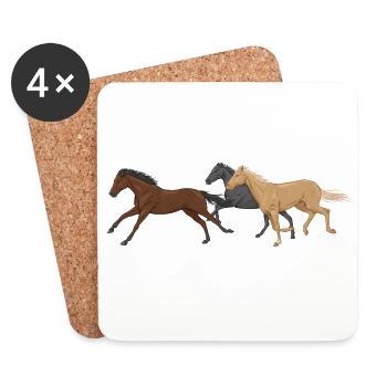 Three Horses - Untersetzer (4er-Set) - Weiß - Vorne