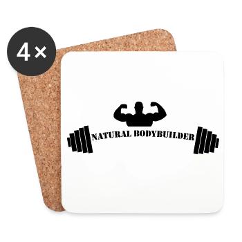culturiste, musculation,fitness,entraînement,bête - Dessous de verre (lot de 4) - blanc - Devant
