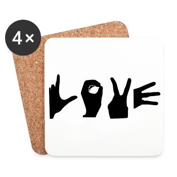 love finger symbol - Untersetzer (4er-Set) - Weiß - Vorne