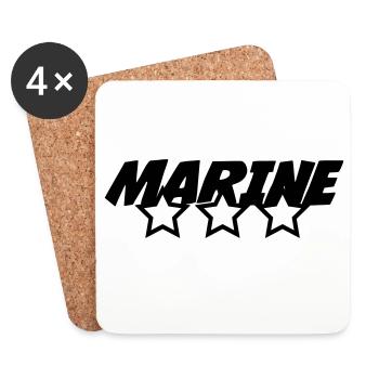 Marin / Marine / Bâteau / Ancre / Mer - Dessous de verre (lot de 4) - blanc - Devant