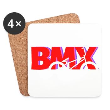 BMX Rider Édition Enfants - Dessous de verre (lot de 4) - blanc - Devant