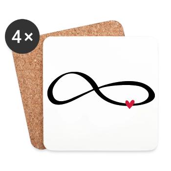 Unendlichkeits Zeichen Symbol Geschenk Liebe - Untersetzer (4er-Set) - Weiß - Vorne