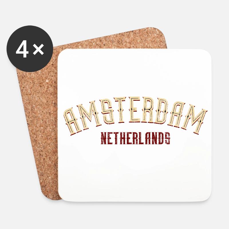 Amsterdam Arch Vintage NL - Untersetzer (4er-Set) - Weiß