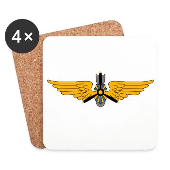 Pilote militaire - Dessous de verre (lot de 4) - blanc - Devant