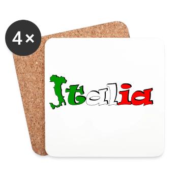 T-shirt logo Italia - Dessous de verre (lot de 4) - blanc - Devant