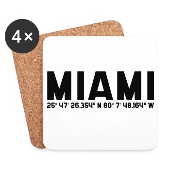 Miami Coordinates Graphic - Coasters (set of 4) - white - Front