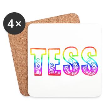 tess rs rainbow - Coasters (set of 4) - white - Front