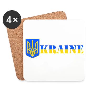 Ukraine - Dessous de verre (lot de 4) - blanc - Devant