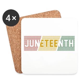 Juneteenth Cadeau de fierté de la Journée de l’histoire des Noirs - Dessous de verre (lot de 4) - blanc - Devant