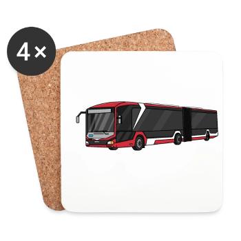 Bus - Untersetzer (4er-Set) - Weiß - Vorne