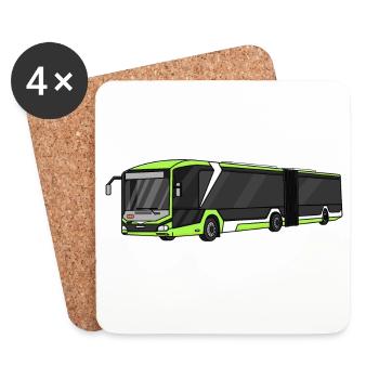 Bus, school bus, bus driver - Coasters (set of 4) - white - Front