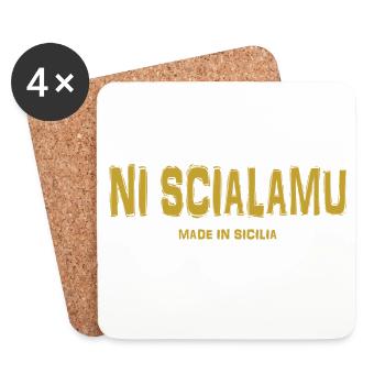 t-shirt Sicilia t-shirt ni scialamu siciliano - Coasters (set of 4) - white - Front
