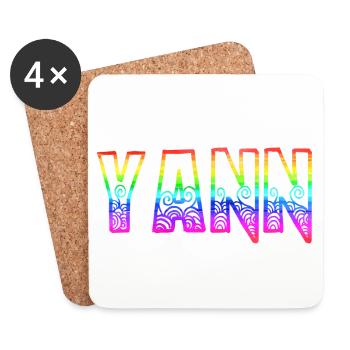 yann rs arc-en-ciel - Dessous de verre (lot de 4) - blanc - Devant