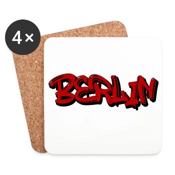 Berlin Graffiti Style - Coasters (set of 4) - white - Front