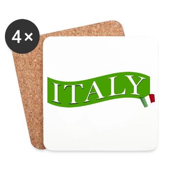 ITALY green with flag - Untersetzer (4er-Set) - Weiß - Vorne