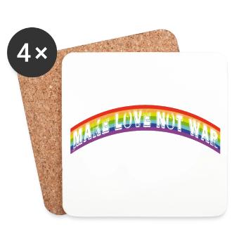 make love not war | rainbow flag - Untersetzer (4er-Set) - Weiß - Vorne