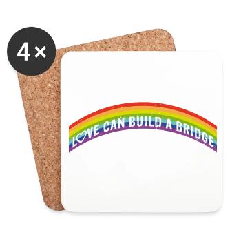 Love can build a bridge | Rainbow - Coasters (set of 4) - white - Front