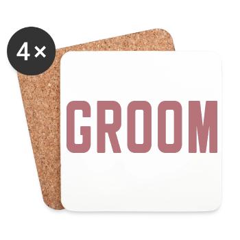 Groom Cool Matching Couple Wedding Party Mariage - Dessous de verre (lot de 4) - blanc - Devant