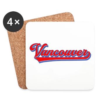 Vancouver Lettering Retro Style - Coasters (set of 4) - white - Front