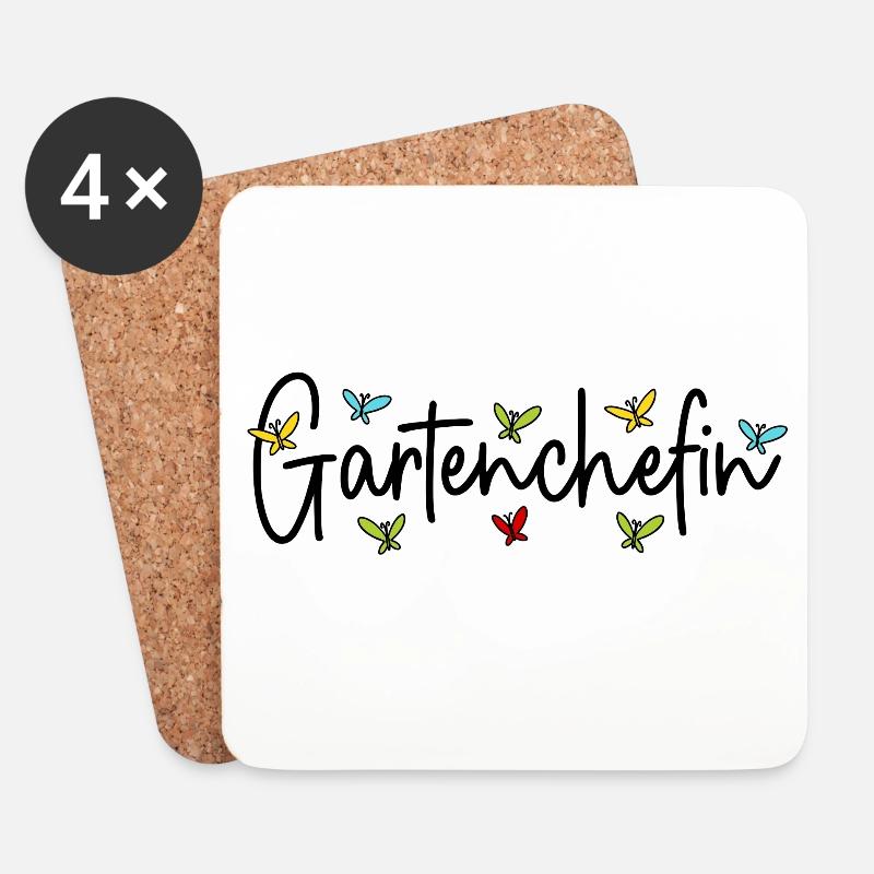 Garten Chefin Gärtnerin Gartenarbeit Gartenchefin - Untersetzer (4er-Set) - Weiß