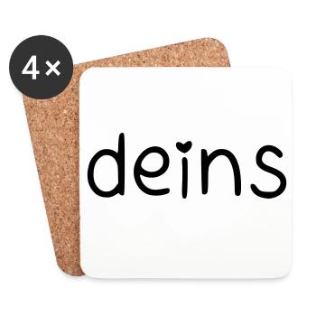 deins – mit Herz - Untersetzer (4er-Set) - Weiß - Vorne