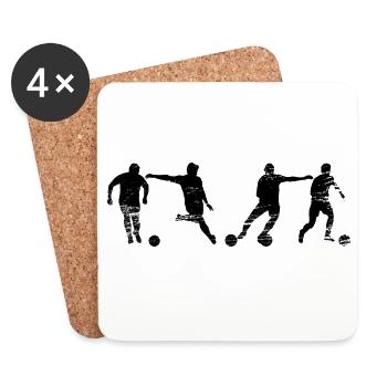 Croquis d’un joueur de football - Dessous de verre (lot de 4) - blanc - Devant