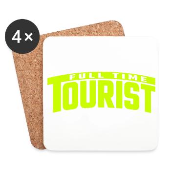 Full Time Tourist | Color changeable - Coasters (set of 4) - white - Front