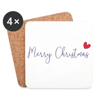WEIHNACHTEN. FROHE WEIHNACHTEN. FROHE WEIHNACHTEN. NEUJAHR - Untersetzer (4er-Set) - Weiß - Vorne