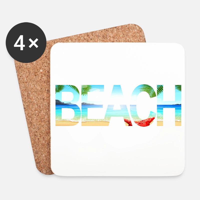 Beach - Untersetzer (4er-Set) - Weiß