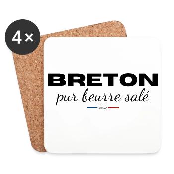 Breton pur beurre salé - Breizh - Dessous de verre (lot de 4) - blanc - Devant