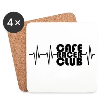 Pulse Caferacer Club Moto Heartbeat Club - Dessous de verre (lot de 4) - blanc - Devant
