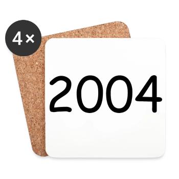 2004 20.Geburtstag birthday Jahreszahl schwarz - Untersetzer (4er-Set) - Weiß - Vorne
