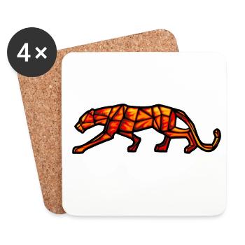 panther fire geometric design - Coasters (set of 4) - white - Front