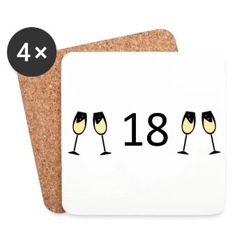 18th birthday 18 years of age - Coasters (set of 4) - white - Front
