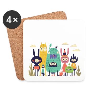 The dreamer and his friends - Coasters (set of 4) - white - Front
