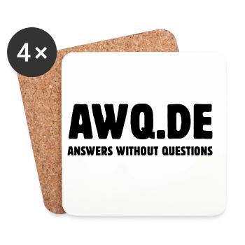 AWQ - Answers without questions - Untersetzer (4er-Set) - Weiß - Vorne