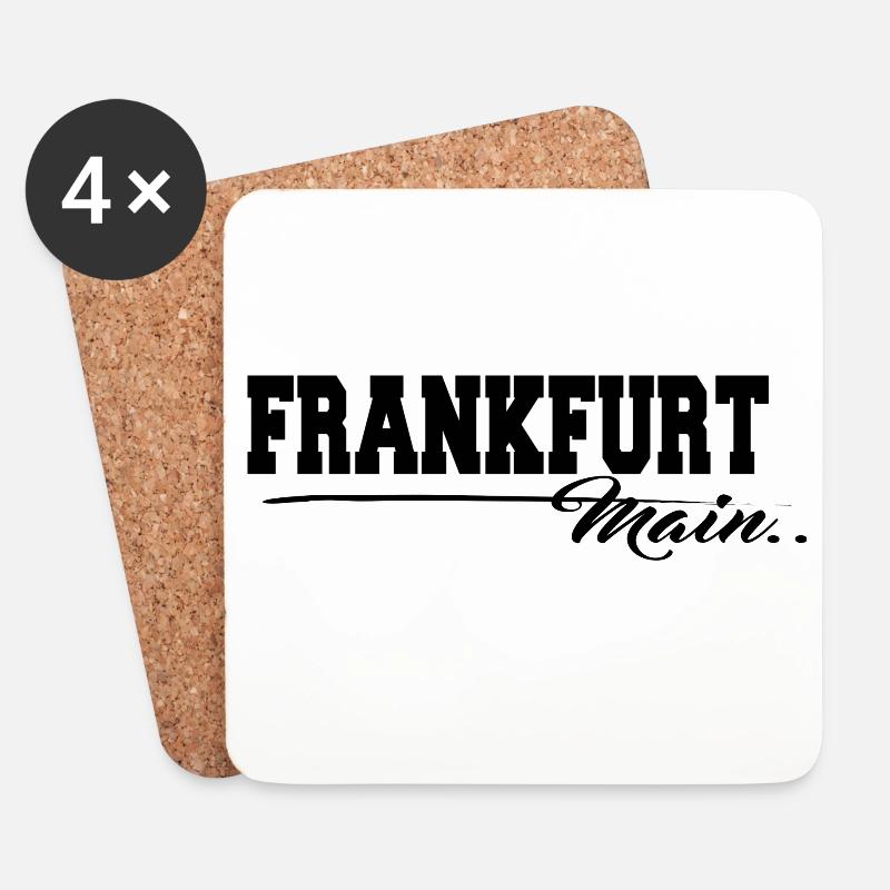 Frankfurt Main Stadt Schriftzug - Untersetzer (4er-Set) - Weiß