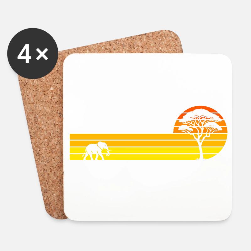 Afrikanischer Sonnenuntergang - Untersetzer (4er-Set) - Weiß
