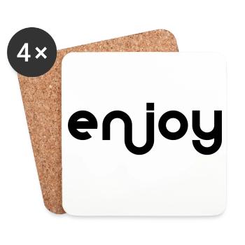Enjoy - Coasters (set of 4) - white - Front