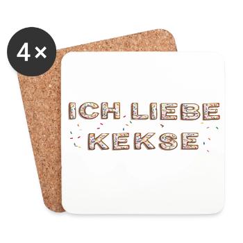 ich liebe Kekse - Untersetzer (4er-Set) - Weiß - Vorne