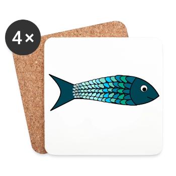EASTER. FISH. APRIL FOOL. HOLIDAY. SUMMER - Coasters (set of 4) - white - Front