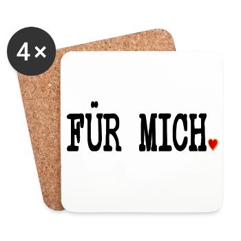 BOTSCHAFT ACHTSAMKEIT MIT HERZ FÜR MICH - Untersetzer (4er-Set) - Weiß - Vorne